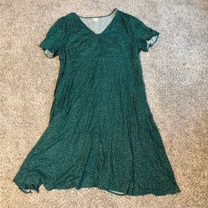 Ava & Viv Green Polka Dot Button Dress